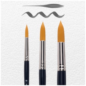 Van Gogh Aquarellpinsel-Set, 3 Synthetik-Pinsel in den Größen 10, 18, 24 für Aquarellmalerei.