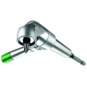 Technocraft Bit-Winkelgetriebe 1/4 pollice, argento, con bit. Accessorio per avvitatori a batteria.