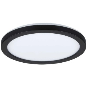 Plafoniera LED Paulmann Atria Shine nera rotonda con luce bianca calda.