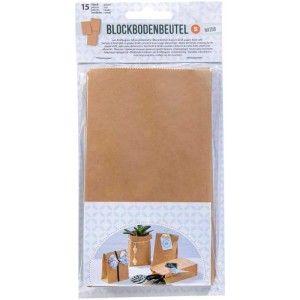 15 sacchetti di carta naturali per alimenti, 17,5x10x5,5 cm, ideali per l'artigianato e confezioni regalo.