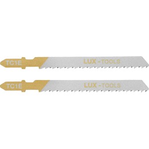 Deux lames de scie sauteuse LUX HCS pour bois et plastique, emmanchement en T, 75 mm.