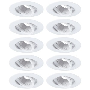 Set de spots encastrables Paulmann, 10 pièces, dimmables, blancs. Luminaires GU10 pour un éclairage flexible.