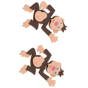 Moosgummisticker Afrika: 12 selbstklebende Sticker mit lustigen Affenmotiven für Bastelarbeiten.