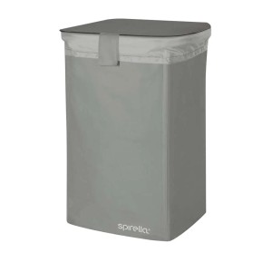Cesto portabiancheria grigio L con coperchio, capacità 50 l. Pratico e decorativo per bagno o camera da letto.