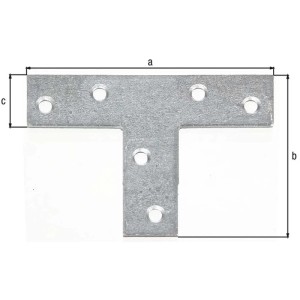 T-Flachverbinder, Stahl verzinkt, 70x50x16 mm, zur rechtwinkligen Verbindung von Holzbalken.