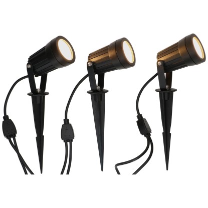 Max Hauri LED-Gartenspot Merkuro Alu Schwarz IP65 Typ 11 3er Set
