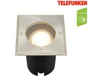 Telefunken Bodeneinbaustrahler eckig Alu Edelstahl GU10 / 10 x 10 x 11,5 cm