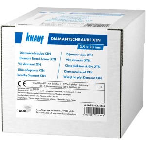 Knauf Diamantschraube XTN 3.9x23mm, 1000 pezzi, per cartongesso.