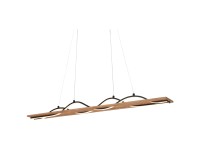 Briloner LED-Pendelleuchte Holzdekor Wellenform 2 x 30 W / 6'000 lm