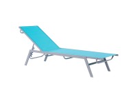 Beliani Gartenliege Noli Stahl Textilbespannung Blau
