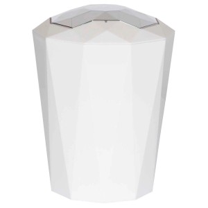 Weißer Spirella Abfalleimer Crystal, 5 Liter, im eleganten Kristall-Design für das Badezimmer.
