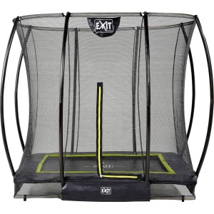 Trampolino interrato nero EXIT Silhouette 153x214 cm con rete di sicurezza.
