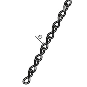 Conacord Singlekette aus Stahl, Ø 1,1 mm, 9 mm, Meterware. Zierkette für vielseitige Anwendungen.
