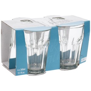 Trinkglas-Set, transparent, 4 Stück, 360 ml, für Küche & Alltag.