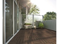 WPC-Klickfliese Struktur gehobelt Terra 30 x 30 cm / 4 Stk.