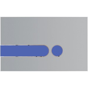 Placca di comando WC Sanitop-Wingenroth iPlate, cromo opaco, con pulsanti blu.