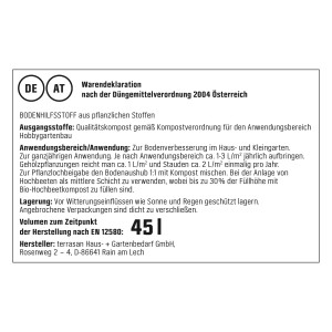 Gros plan sur les ingrédients GROW by OBI BIO compost pour potager surélevé sans tourbe, 45l
