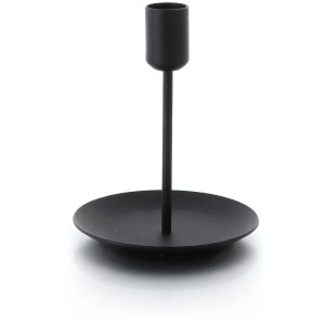 Bougeoir noir vintage Balthasar, hauteur 14 cm, en métal.