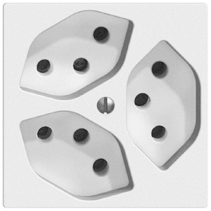 Presa Feller EdizioDue, tripla, bianca. Inserto con placca frontale per spine T13.