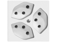 Feller Steckdose EdizioDue 3 x T13 Einsatz + Frontplatte Weiss