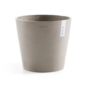 Vaso per piante Ecopots Amsterdam, grigio-marrone, 40 cm, ideale per interni ed esterni.