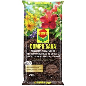 Sacco di terriccio universale Compo Sana di qualità 20L per piante da interno, balcone e giardino.