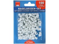 Nagelbriden-Set Weiss 5 - 7 mm / 100 Stk.