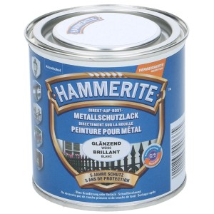 Dose Hammerite Metall-Schutzlack, Weiss glänzend, 250ml. Rostschutz, Grundierung und Lackierung in einem.