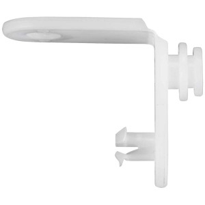 Wenko Era, gancio per tenda doccia singolo, in plastica bianca per tende doccia.