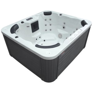 Spa extérieur Sonnenkönig Flores blanc, carré, avec jets de massage et commandes.