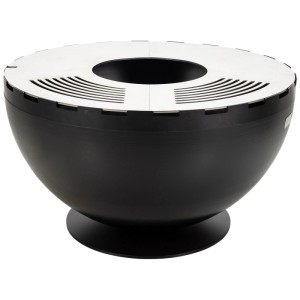 Brasero Nouvel rond en acier noir, Ø 80 cm, pour jardin et terrasse.