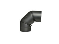 Firefix Rauchrohrbogen gemufft mit Reinigungstür verstellbar SchwarzØ 150 mm 90°