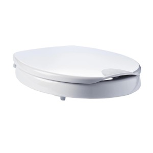 Abattant WC Ridder Premium blanc avec rehausse 55 mm et fermeture ralentie.