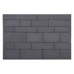 Pavés multiformats Parchetto béton graphite, vue de dessus.