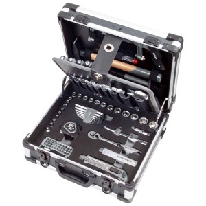 Kraftwerk Coffret à outils Basic Line B143, 102 pièces, avec douilles, tournevis et pinces dans une mallette en aluminium.