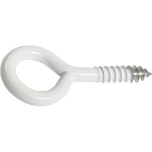 Vis à anneau galvanisée plastique Blanc Ø 4 x 30 mm / 6 pcs