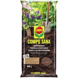 Sacco di terriccio universale Compo Sana 40L per piante da giardino.