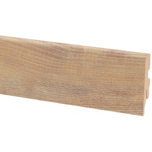 Plinthe en chêne, hauteur 60 mm, matériau MDF pour la finition sol-mur.