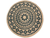 Tappeto in iuta Malo con ornamenti Ø 80 cm