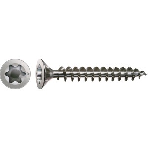 Vite Spax in acciaio inox A2, testa svasata, T-Star Plus, 3x12mm, adatta per truciolato e applicazioni universali.