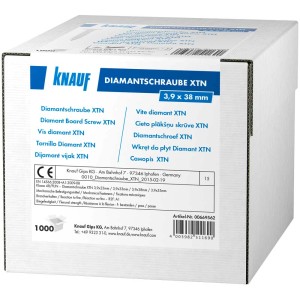Knauf Diamantschraube XTN 3.9x38mm, 1000 pezzi in scatola, per cartongesso.