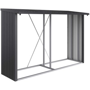 Biohort Woodstock 300 étagère à bois de chauffage gris foncé métallisé pour le stockage du bois de chauffage.