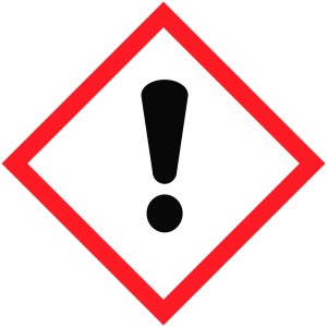 Warnhinweis: Reizend. Symbol auf Lugato Fugenmörtel Grau Verpackung.