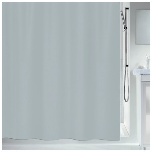Tenda doccia in tessuto Spirella Primo Manhattan grigio, 240x200 cm. Tenda grigia in bagno.