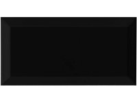 Wandfliese Facette Metro glänzend glasiert Schwarz 10 x 20 cm Wandfliese Facette Metro glänzend glasiert Schwarz 10 x 20 cm