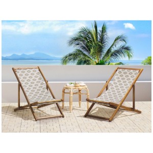 Set di 2 coperture per lettini prendisole Anzio/Avellino con motivo boho per lettini da giardino.