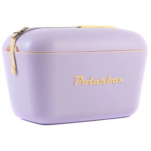 Lila Polarbox Kühlbox Retro Cooler, 12 l Fassungsvermögen, mit Tragegurt.