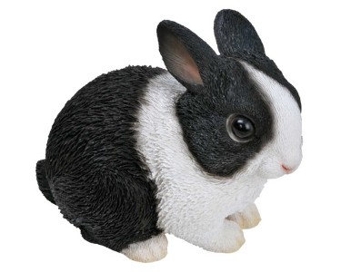 作家様製　ケチビー　Kaninchen Vivid Arts Kaninchen-Baby Schwarz-Weiss Polyresin (HxBxT) 9,7 x 11