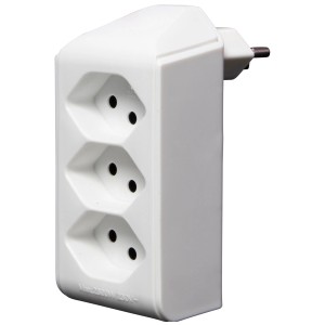 Adattatore triplo Brennenstuhl CleverLine girevole, bianco. Ciabatta per interni.
