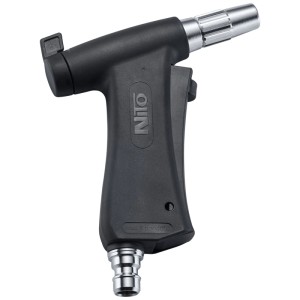 Pistola a spruzzo Neomatic Pro, nera, con regolatore di flusso e dettagli cromati.